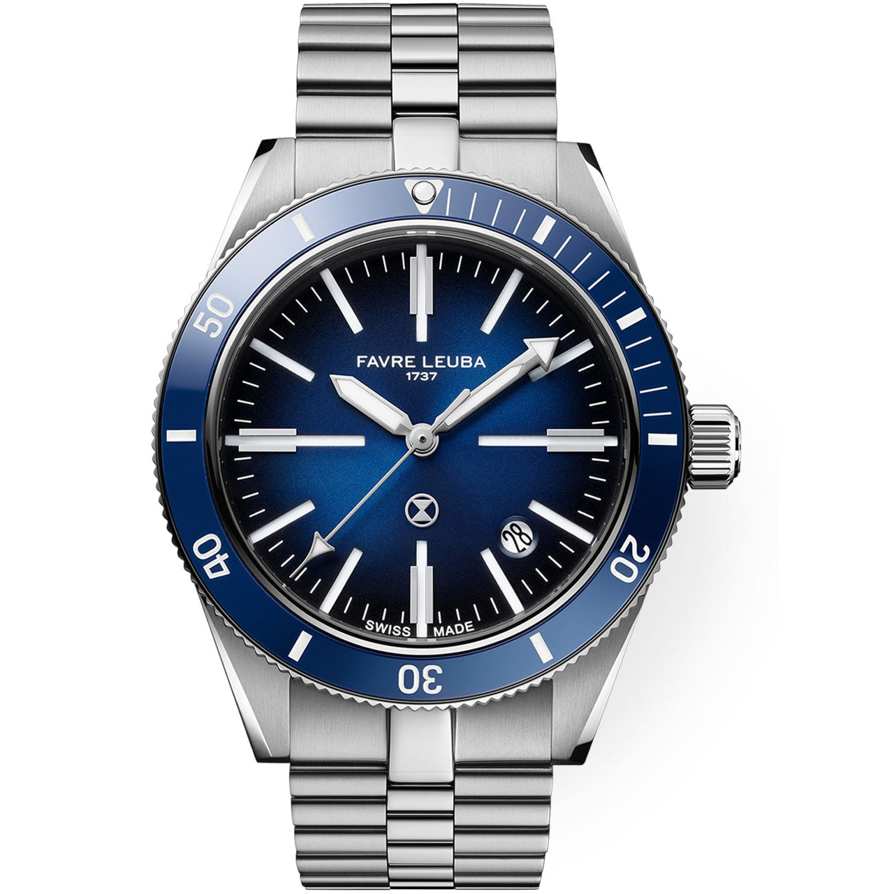 Favre Leuba 00.20308.101.02.200 Deep Raider Renaissance Blue Dial on Bracelet