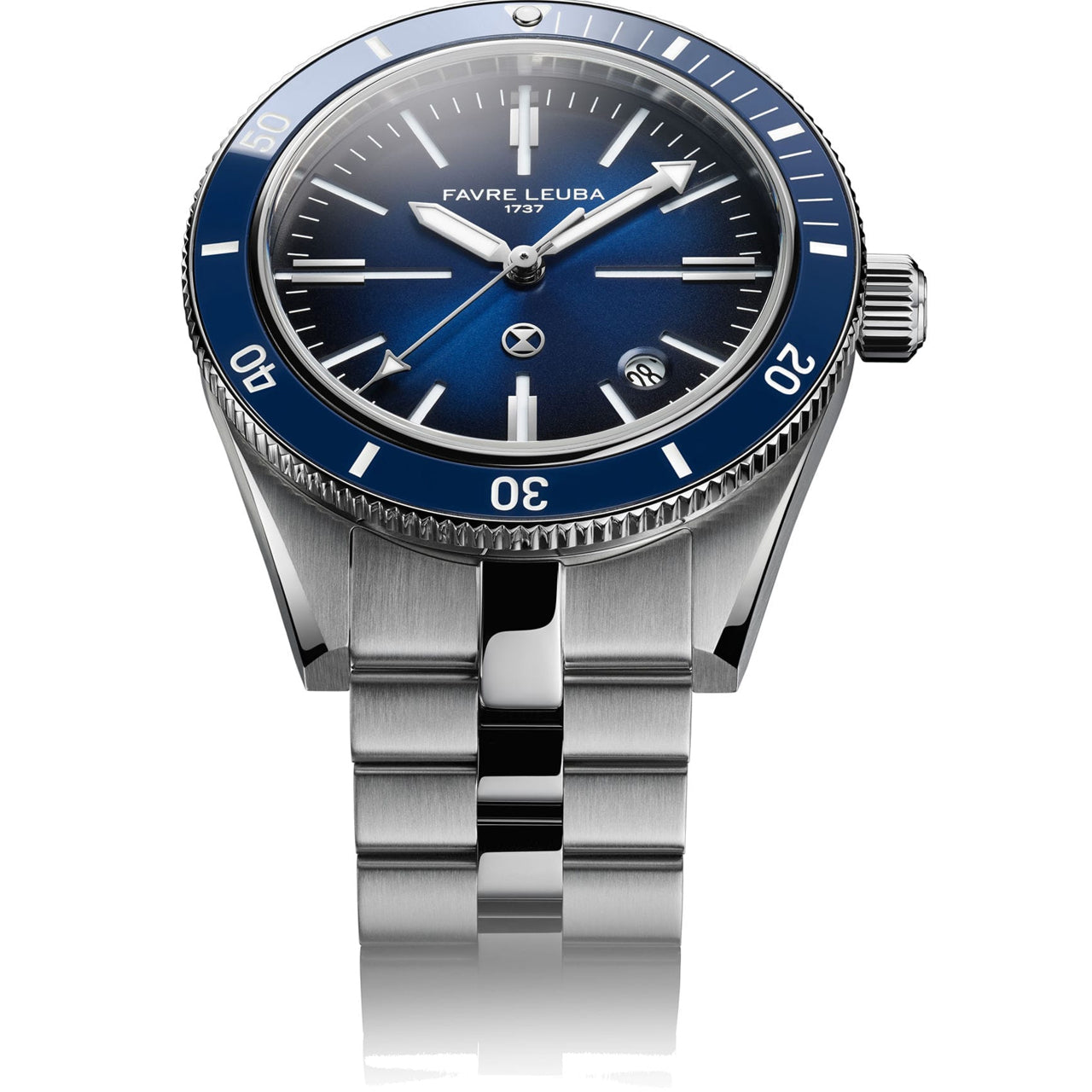 Favre Leuba 00.20308.101.02.200 Deep Raider Renaissance Blue Dial on Bracelet