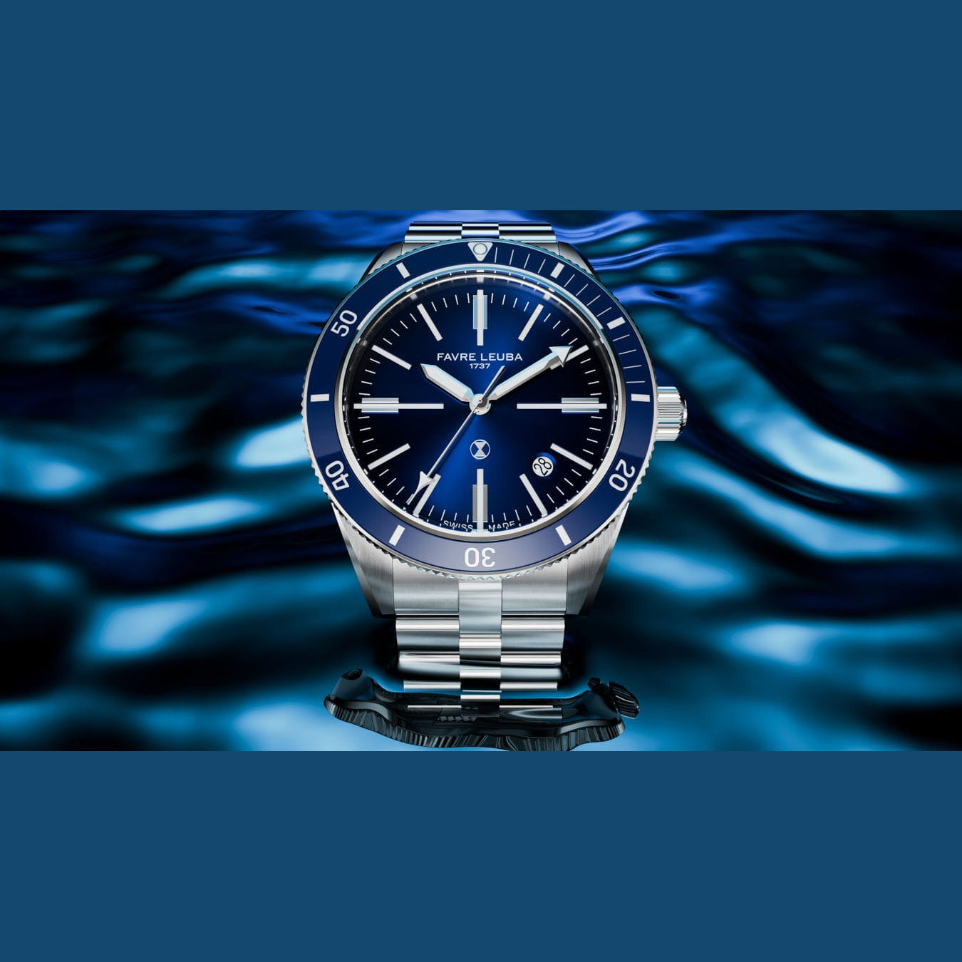 Favre Leuba 00.20308.101.02.200 Deep Raider Renaissance Blue Dial on Bracelet
