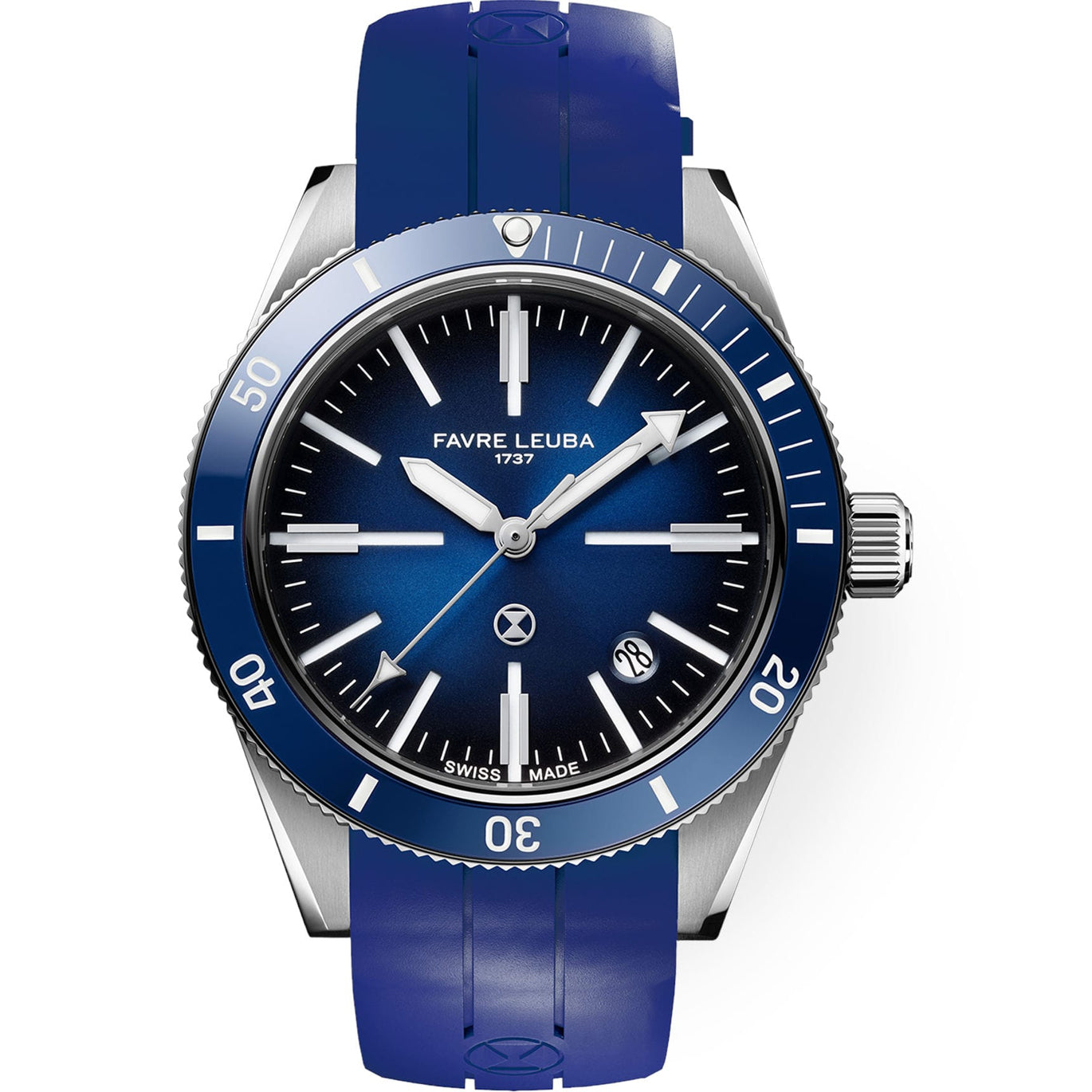 Favre Leuba 00.20308.101.02.302 Deep Raider Renaissance Blue Dial on Strap