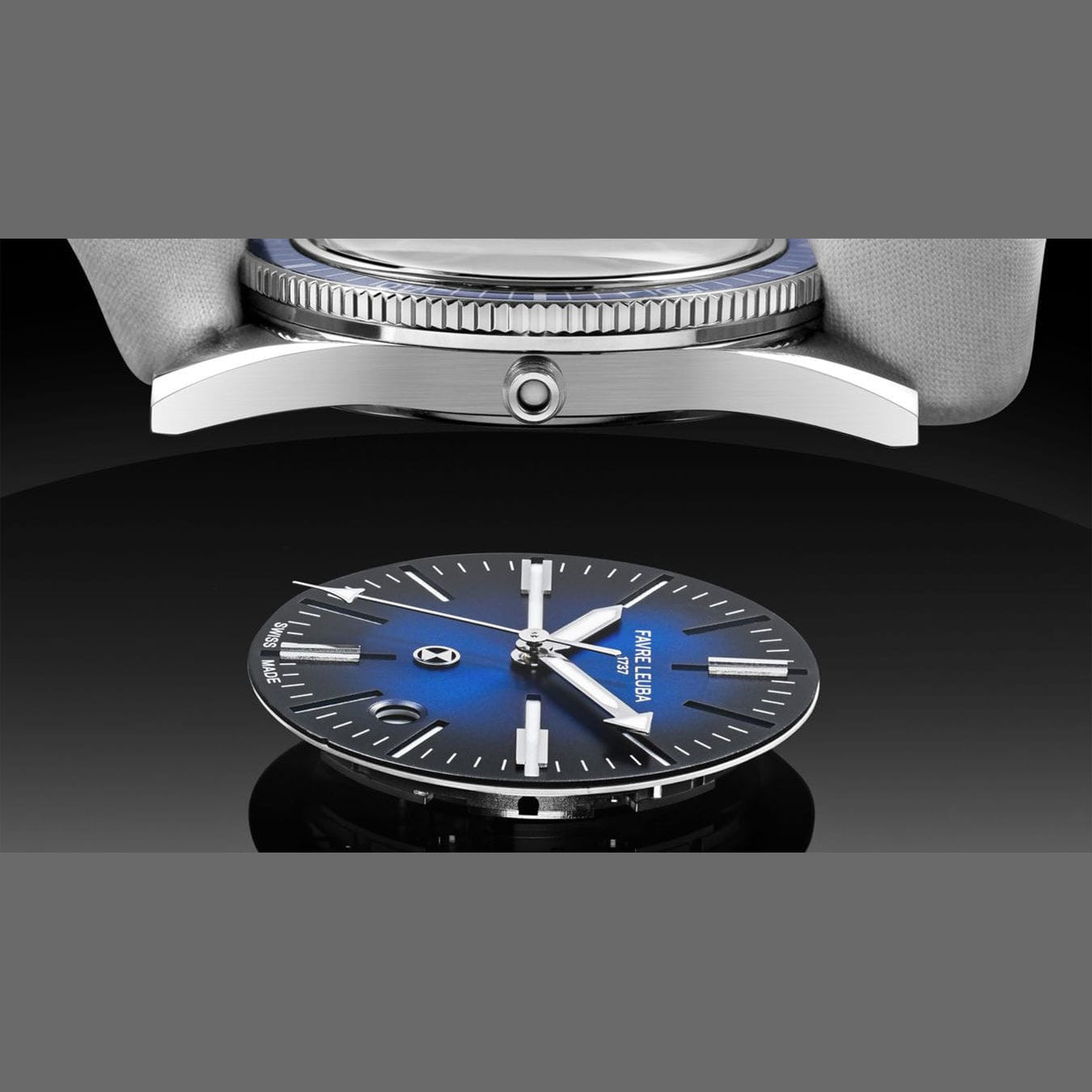 Favre Leuba 00.20308.101.02.302 Deep Raider Renaissance Blue Dial on Strap