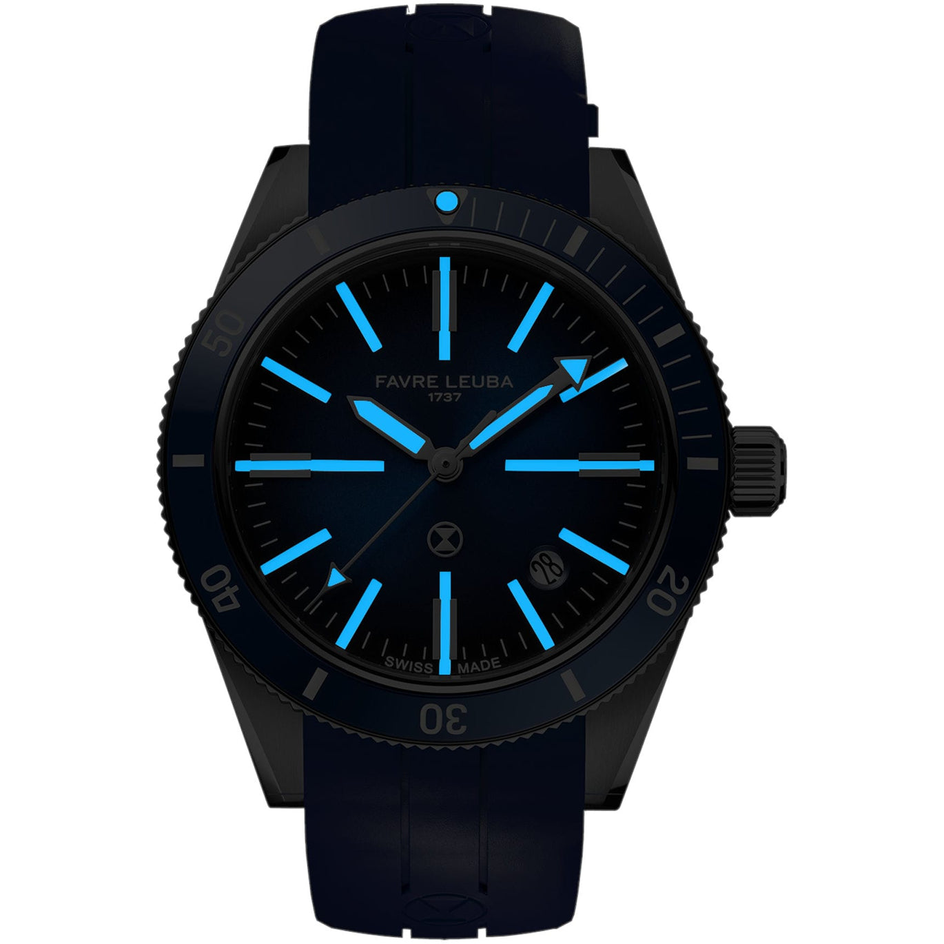Favre Leuba 00.20308.101.02.302 Deep Raider Renaissance Blue Dial on Strap