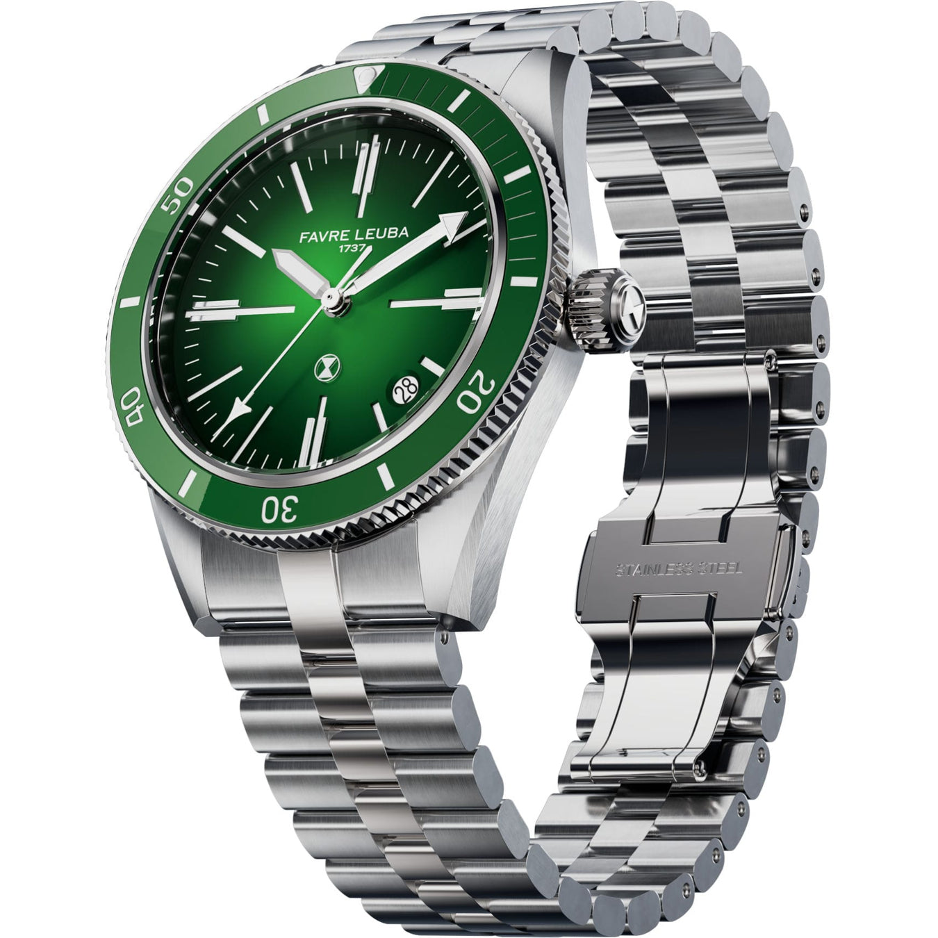 Favre Leuba 00.20308.101.03.200 Deep Raider Renaissance Green Dial on Bracelet