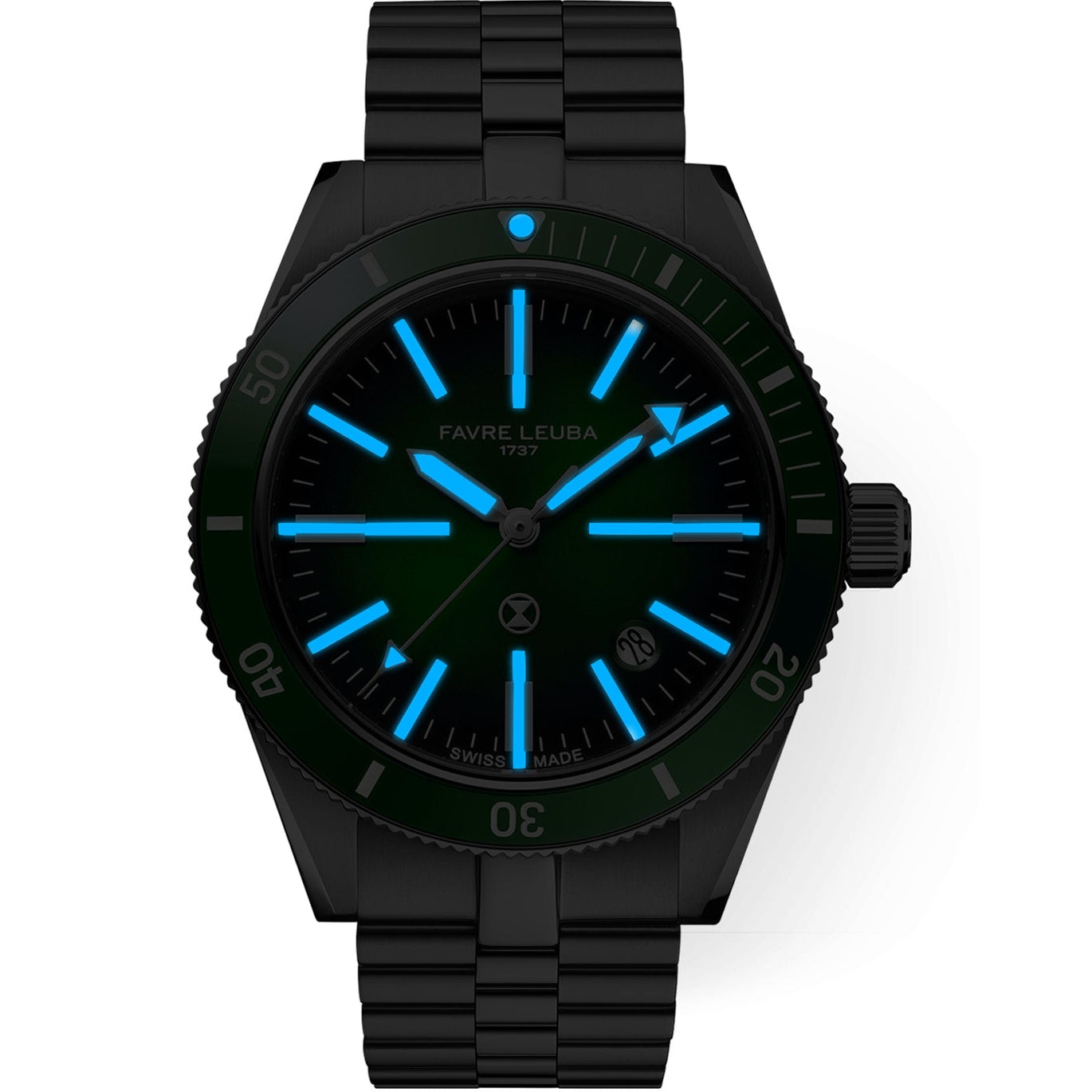 Favre Leuba 00.20308.101.03.200 Deep Raider Renaissance Green Dial on Bracelet