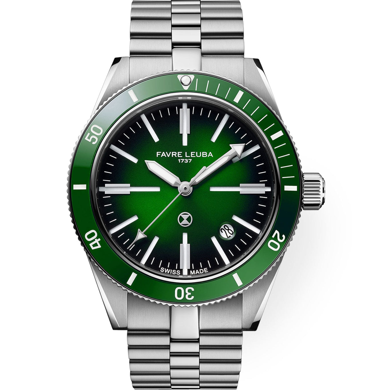 Favre Leuba 00.20308.101.03.200 Deep Raider Renaissance Green Dial on Bracelet