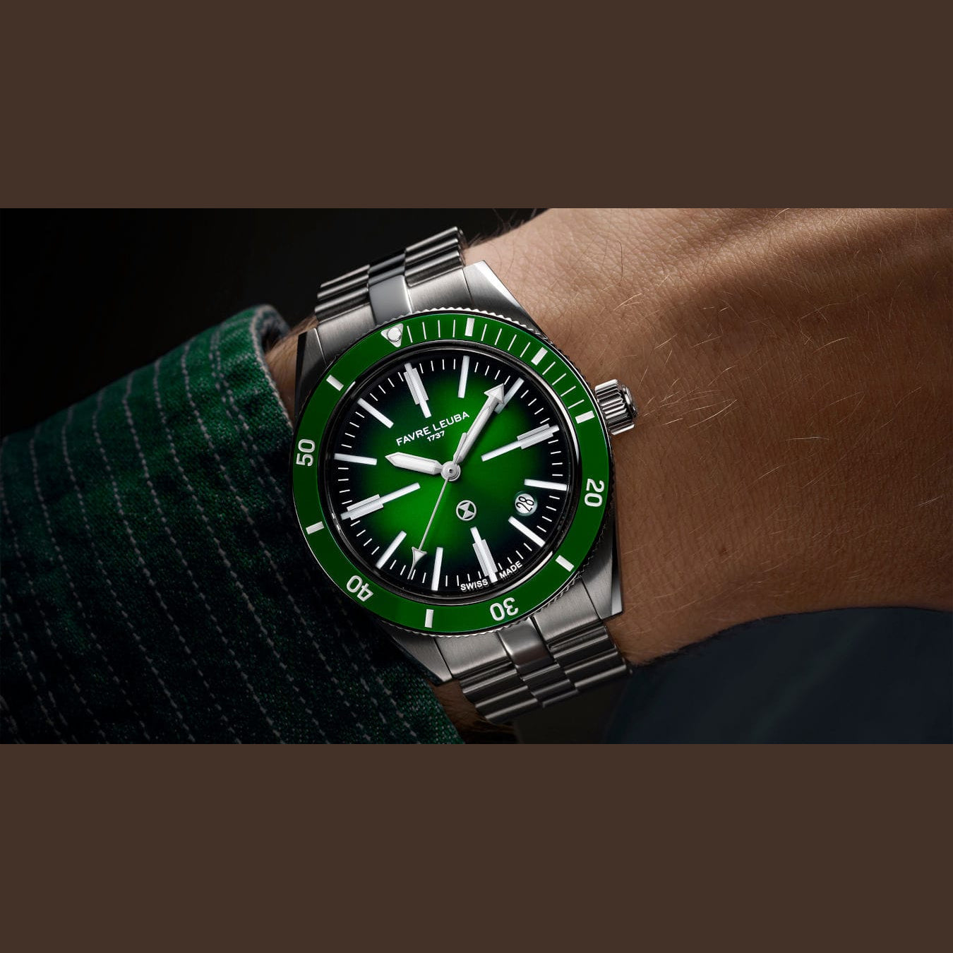 Favre Leuba 00.20308.101.03.200 Deep Raider Renaissance Green Dial on Bracelet