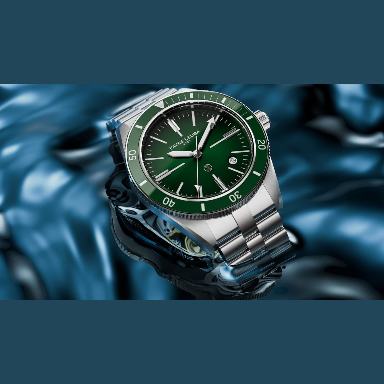 Favre Leuba 00.20308.101.03.200 Deep Raider Renaissance Green Dial on Bracelet