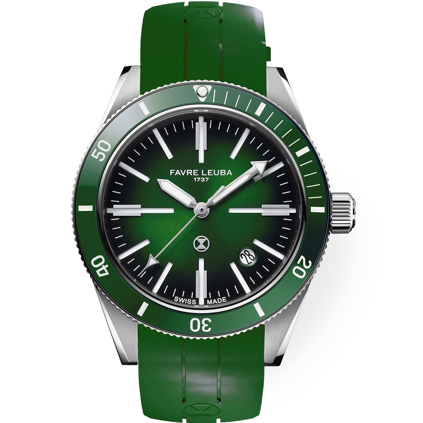 Favre Leuba 00.20308.101.03.303 Deep Raider Renaissance Green Dial on Strap