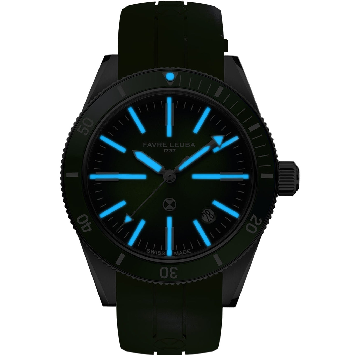 Favre Leuba 00.20308.101.03.303 Deep Raider Renaissance Green Dial on Strap
