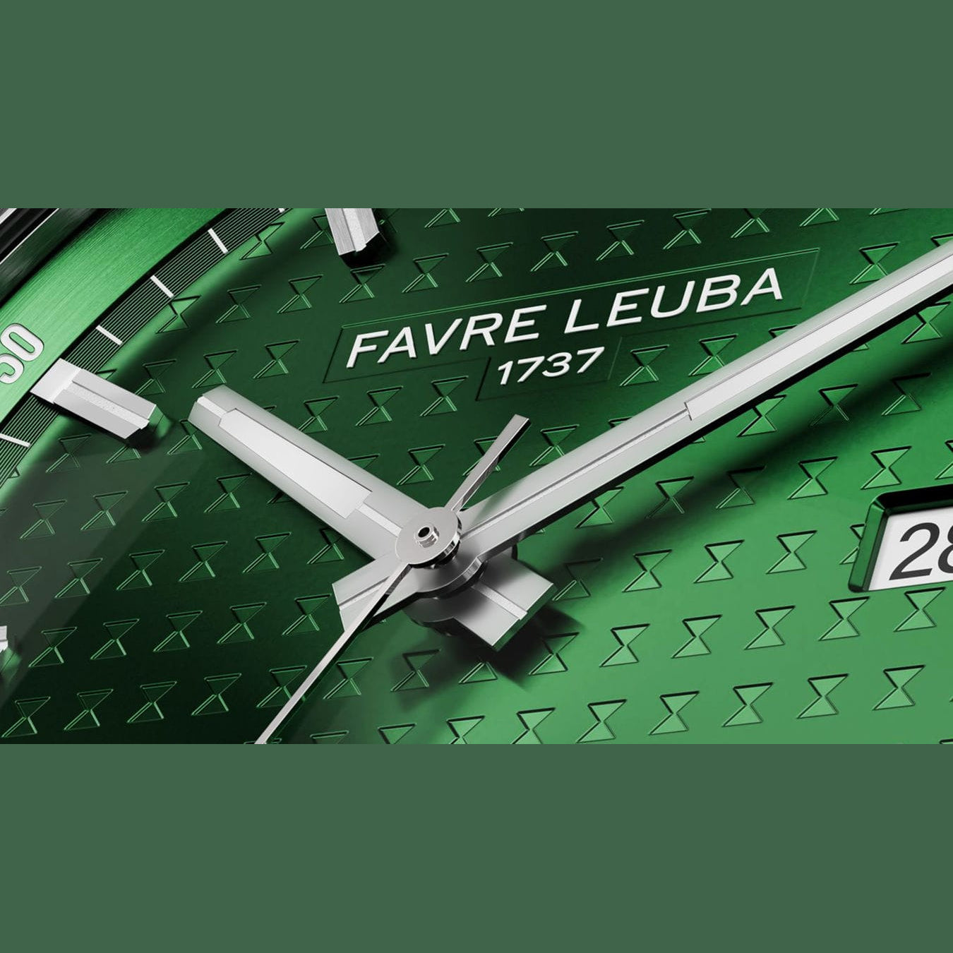 Favre Leuba 00.20102.102.03.200 Chief Date Green Dial on Bracelet