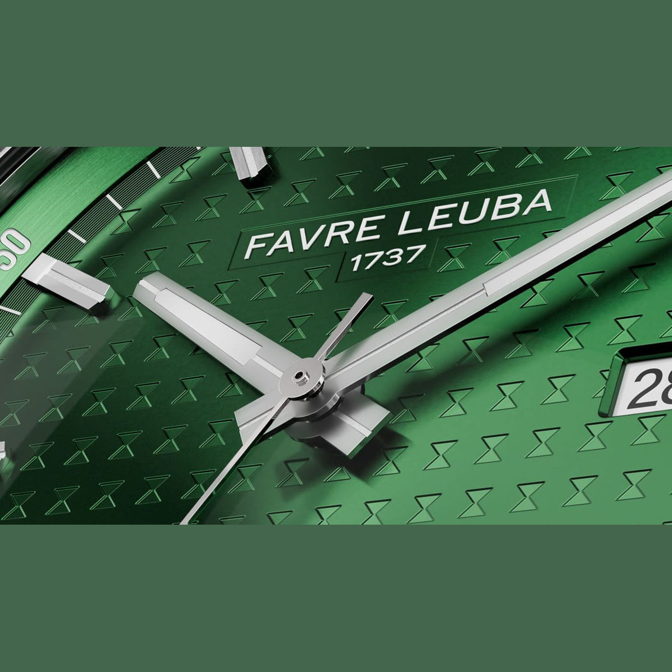 Favre Leuba 00.20102.102.03.303 Chief Date Green Dial on Strap
