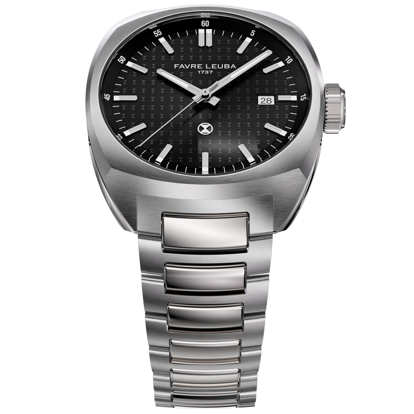 Favre Leuba 00.20102.102.01.200 Chief Date Black Dial on Bracelet