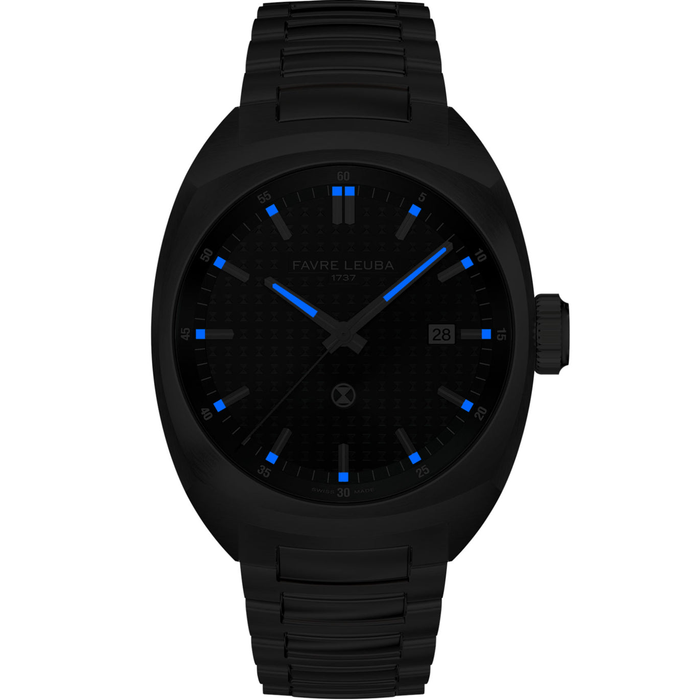 Favre Leuba 00.20102.102.01.200 Chief Date Black Dial on Bracelet