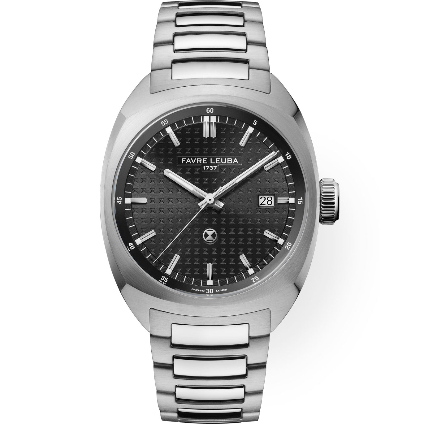 Favre Leuba 00.20102.102.01.200 Chief Date Black Dial on Bracelet