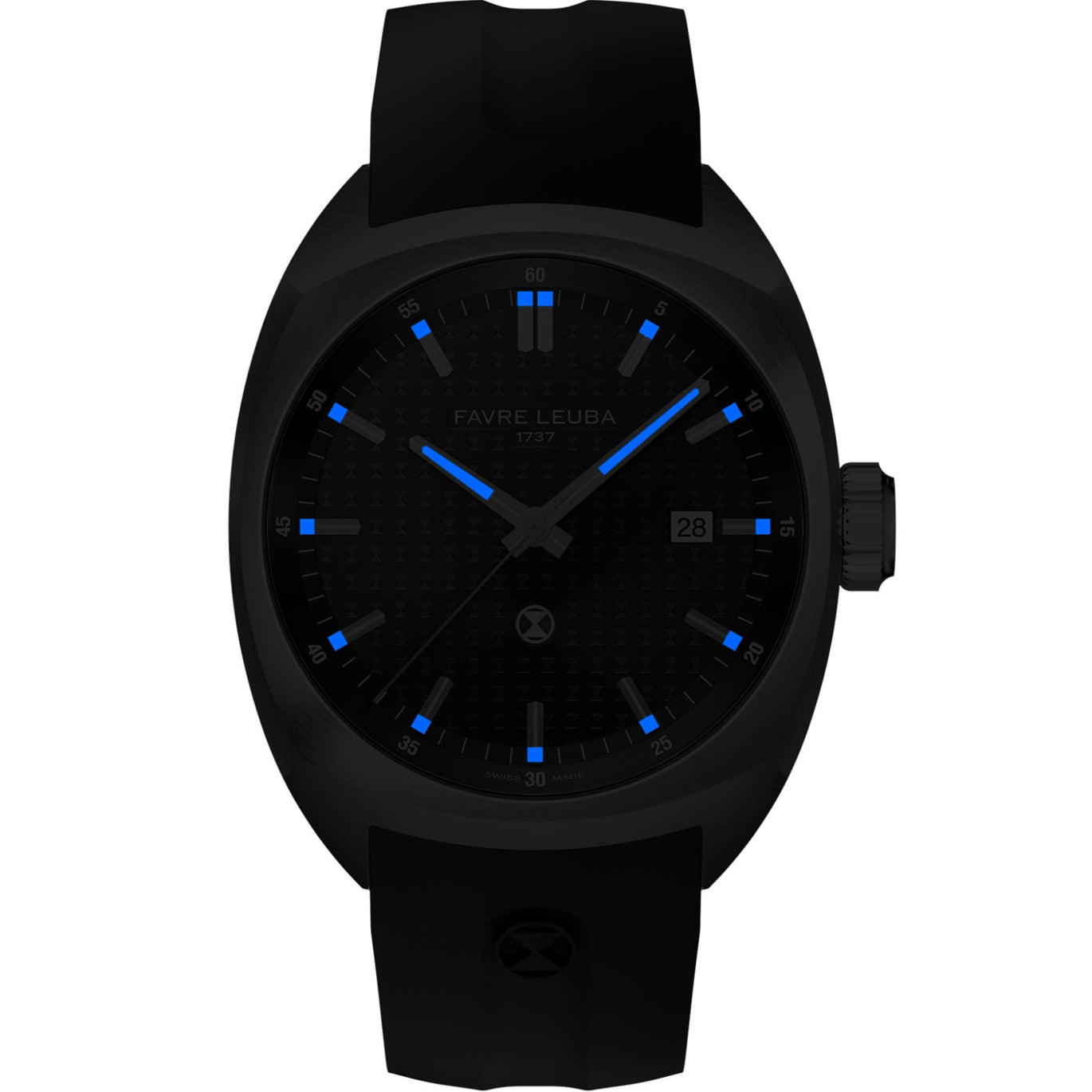 Favre Leuba 00.20102.102.01.301 Chief Date Black Dial on Strap