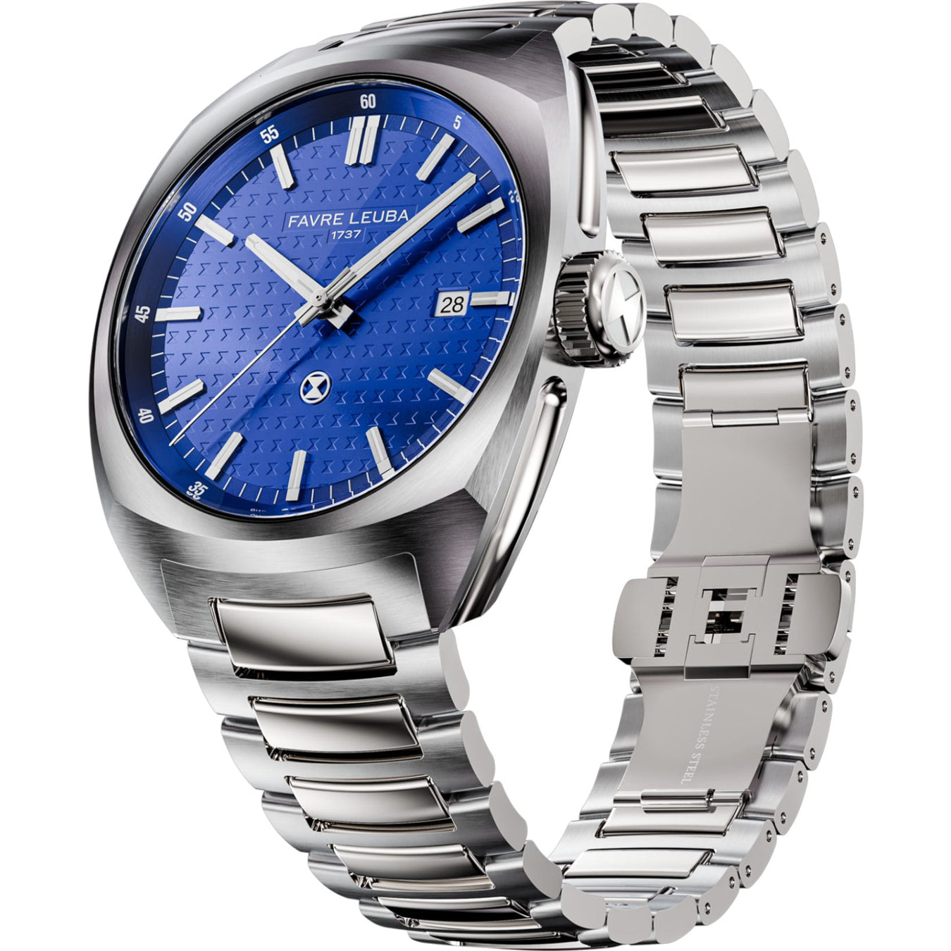 Favre Leuba 00.20102.102.02.200 Chief Date Blue Dial on Bracelet