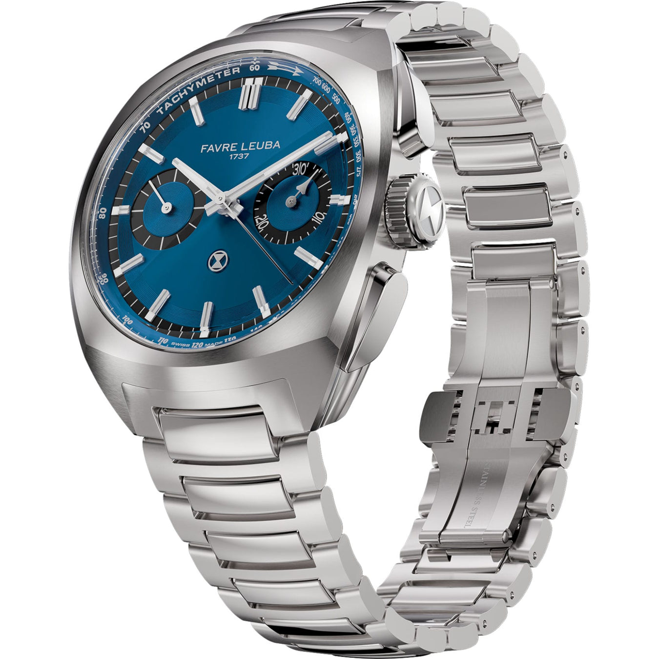 Favre Leuba 00.20101.113.02.200 Chief Chronograph Blue Dial on Bracelet