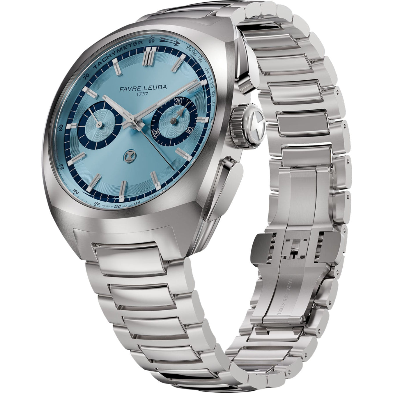 Favre Leuba 00.20101.113.04.200 Chief Chronograph Blue Dial on Bracelet