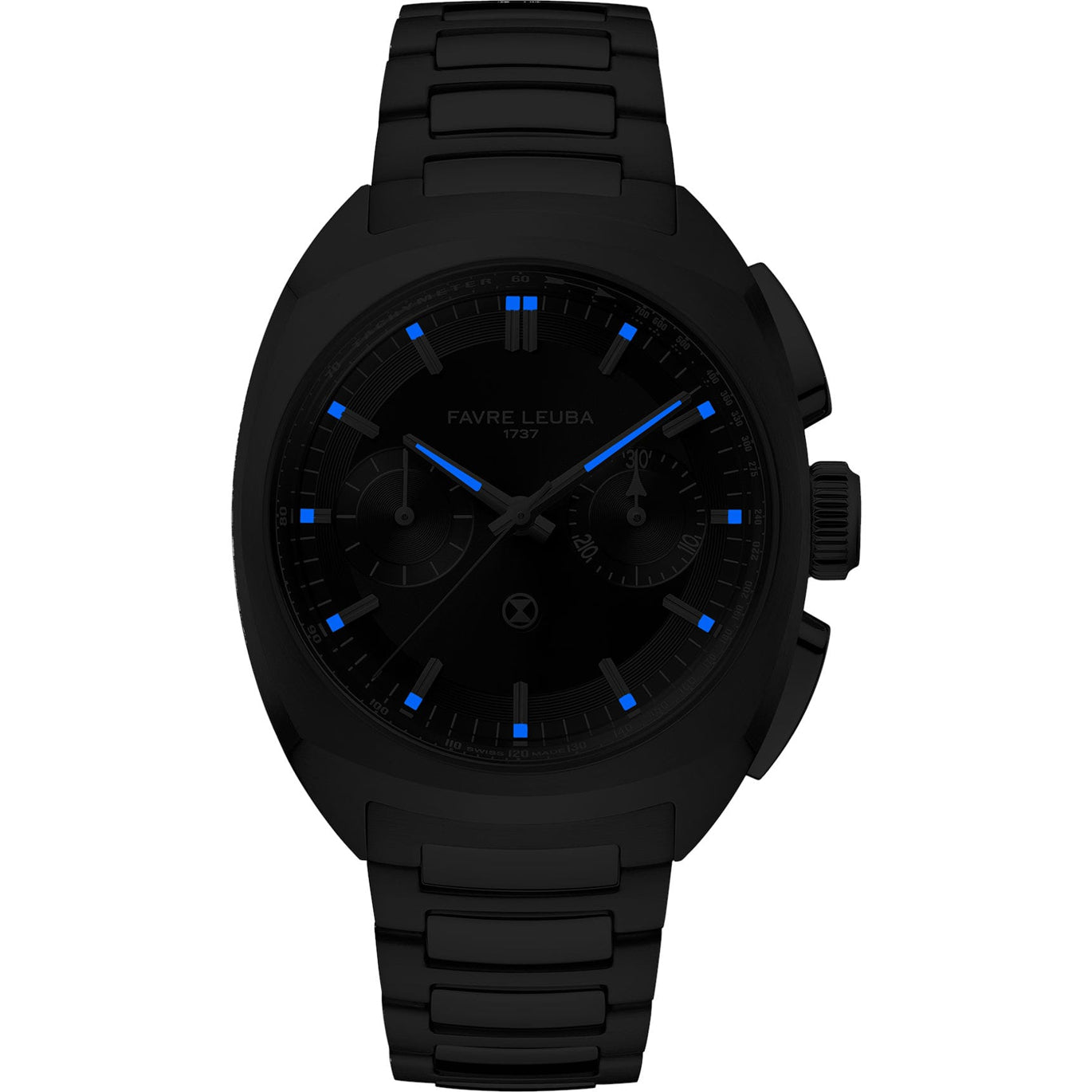Favre Leuba 00.20101.113.01.200 Chief Chronograph Black Dial on Bracelet