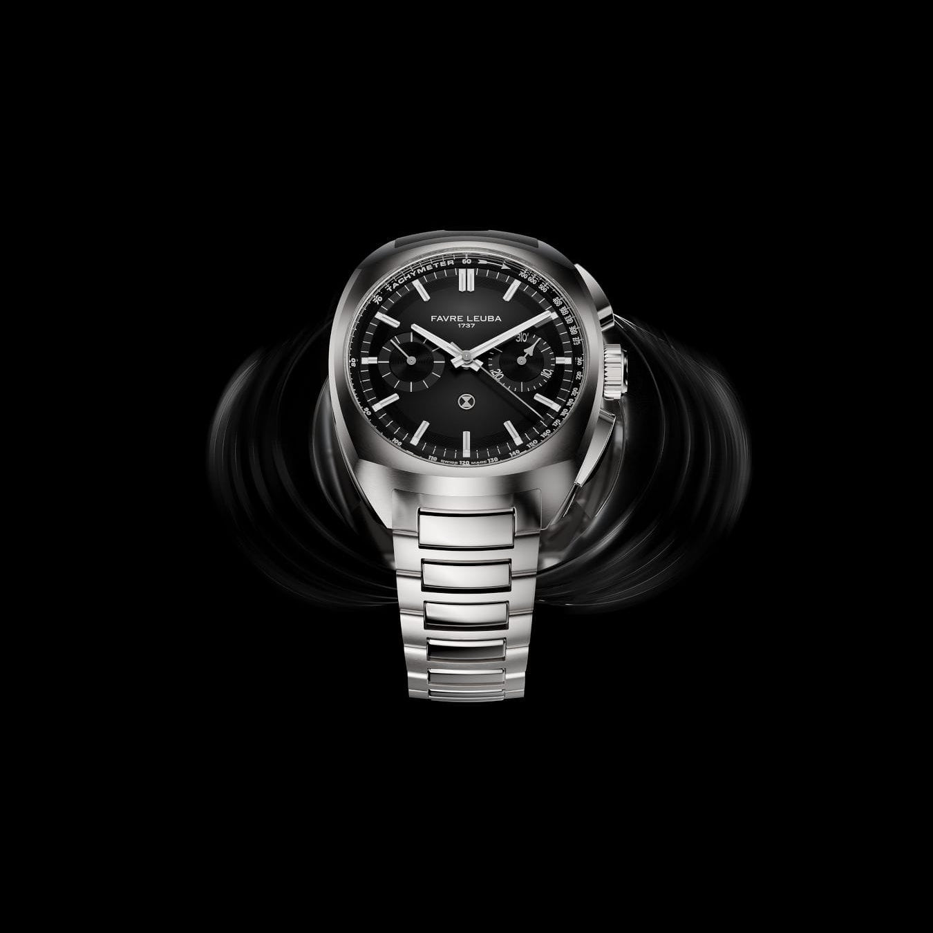 Favre Leuba 00.20101.113.01.200 Chief Chronograph Black Dial on Bracelet