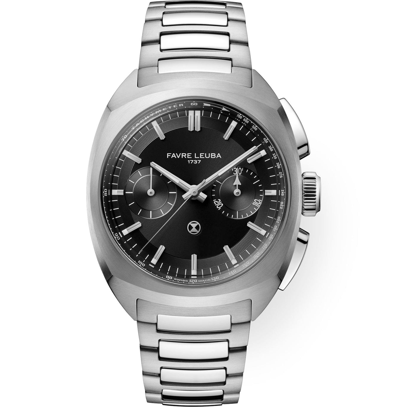 Favre Leuba 00.20101.113.01.200 Chief Chronograph Black Dial on Bracelet