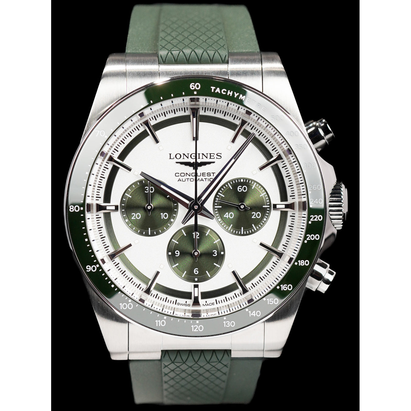 Longines L3.835.4.02.9 Conquest Chronograph Silver on Strap