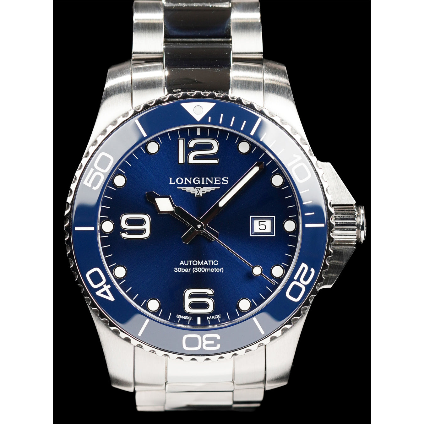 Longines L3.782.4.96.6 Hydroconquest 43mm Blue Dial on Bracelet