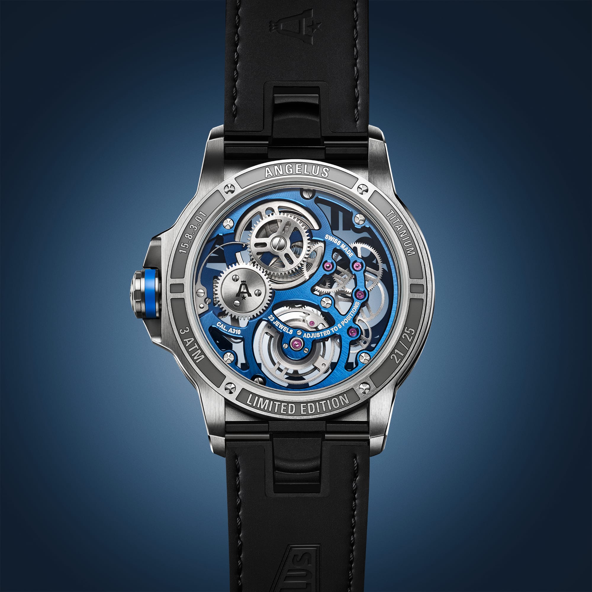 Angelus 0TSZF.U01A.M009T Flying Tourbillon Titanium Blue