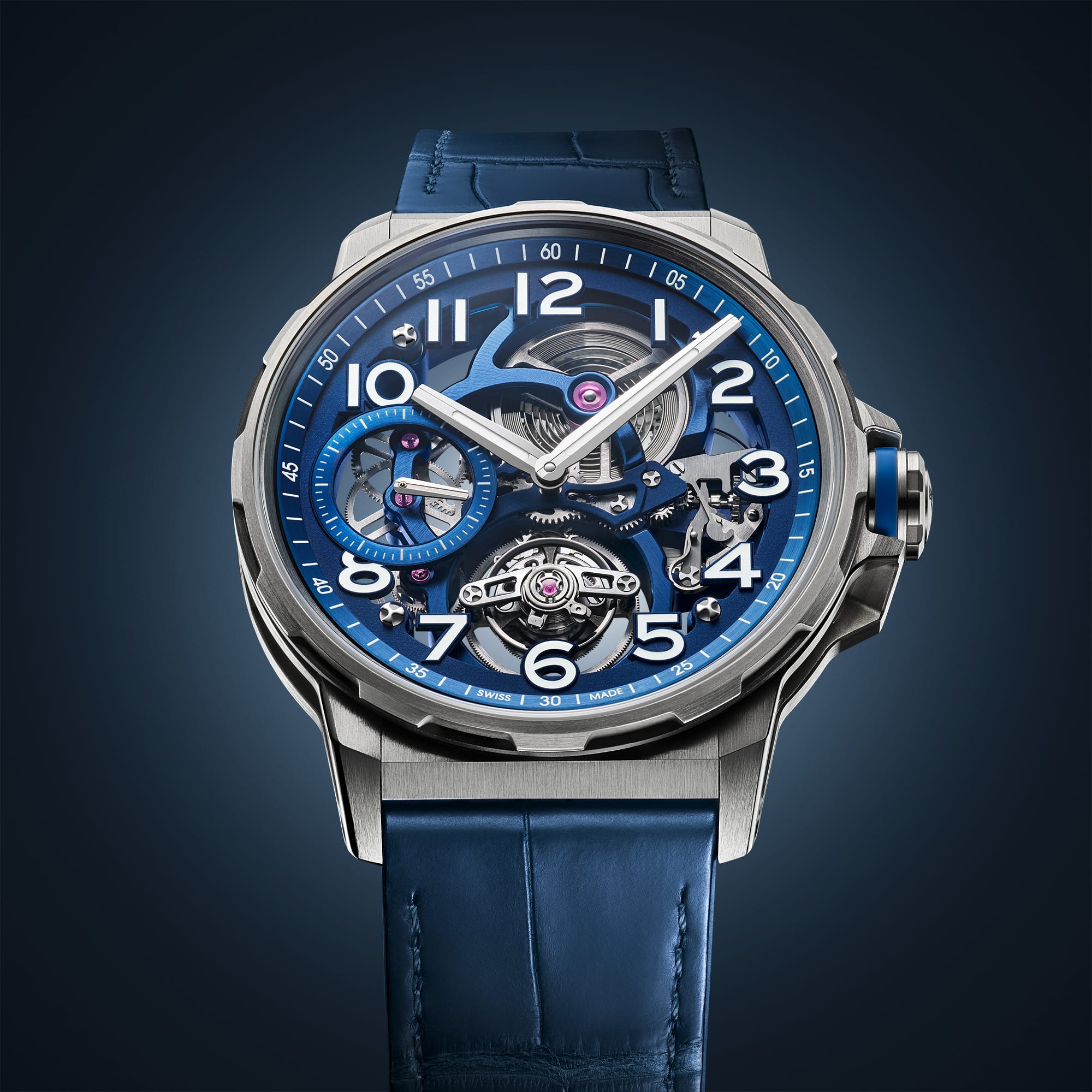 Angelus 0TSZF.U01A.M009T Flying Tourbillon Titanium Blue