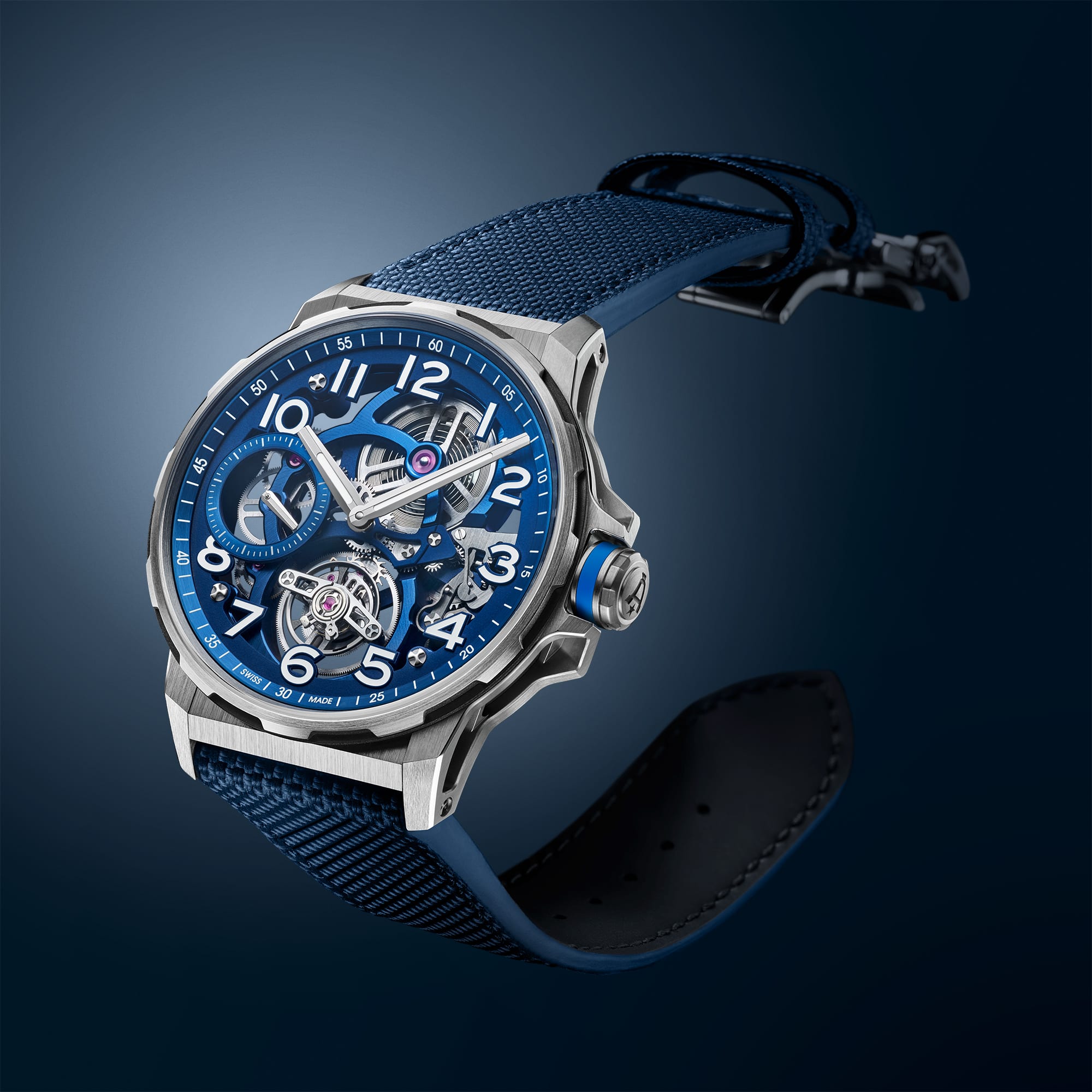 Angelus 0TSZF.U01A.M009T Flying Tourbillon Titanium Blue