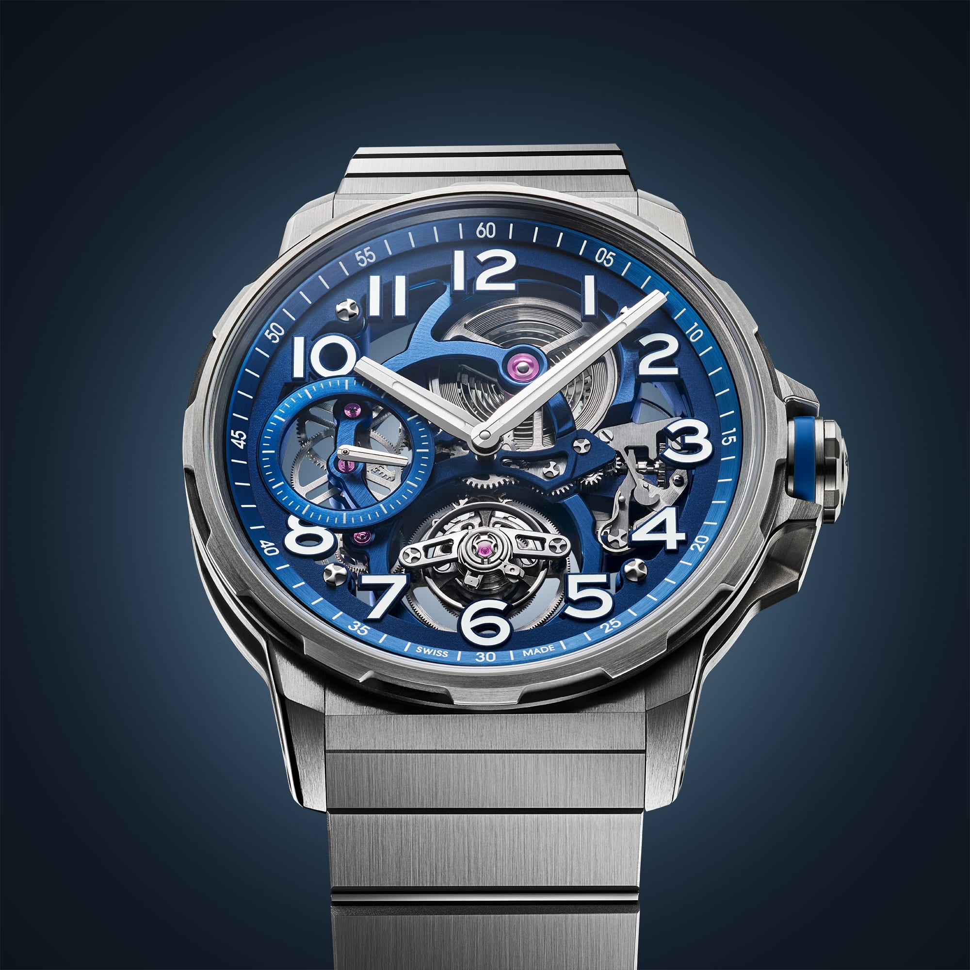 Angelus 0TSZF.U01A.M009T Flying Tourbillon Titanium Blue
