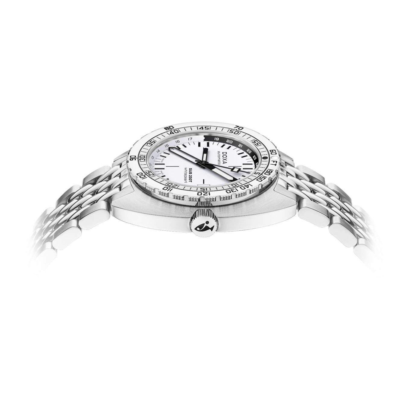 DOXA 855.10.011.10 SUB 250T GMT Whitepearl On Stainless Steel Bracelet