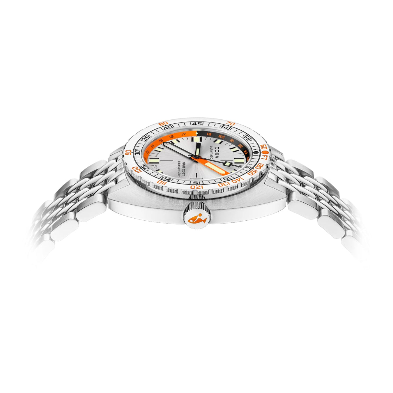 DOXA 855.10.021.10 SUB 250T GMT Searambler On Stainless Steel Bracelet