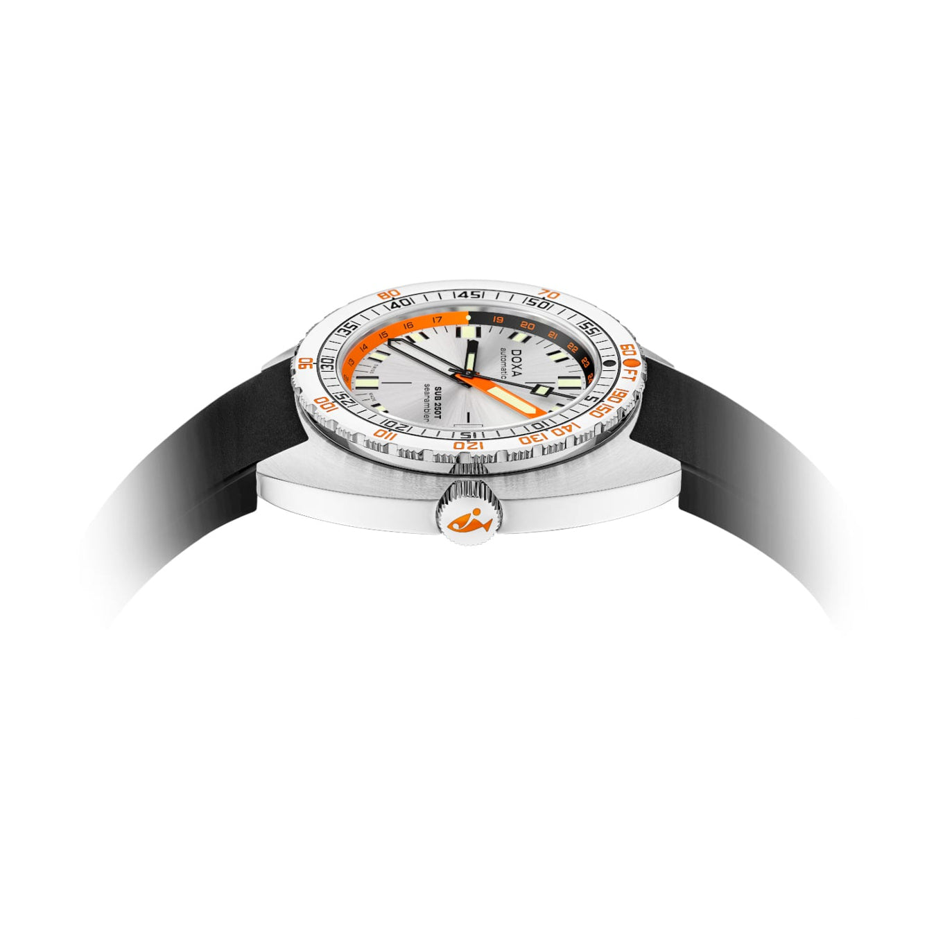DOXA 855.10.021.20 SUB 250T GMT Searambler On Black Rubber Strap