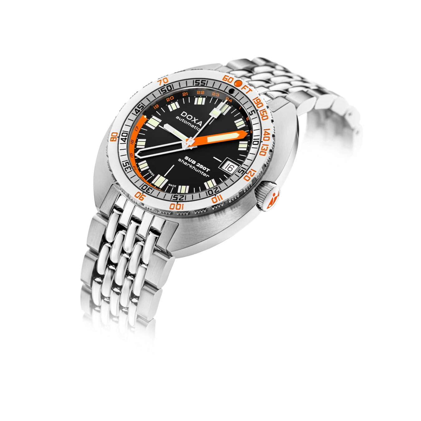 DOXA 855.10.101.10 SUB 250T GMT Sharkhunter On Stainless Steel Bracelet