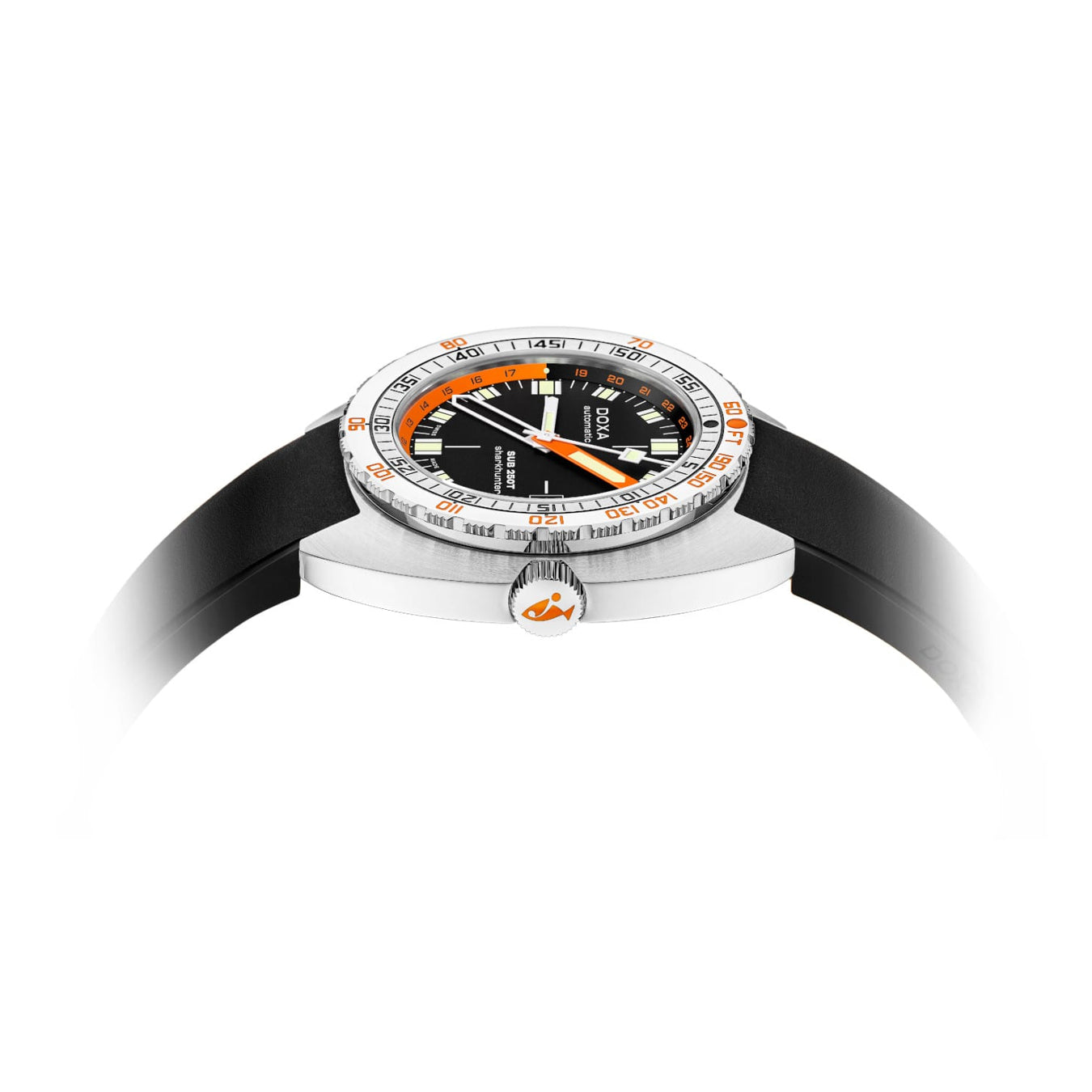 DOXA 855.10.101.20 SUB 250T GMT Sharkhunter On Black Rubber Strap