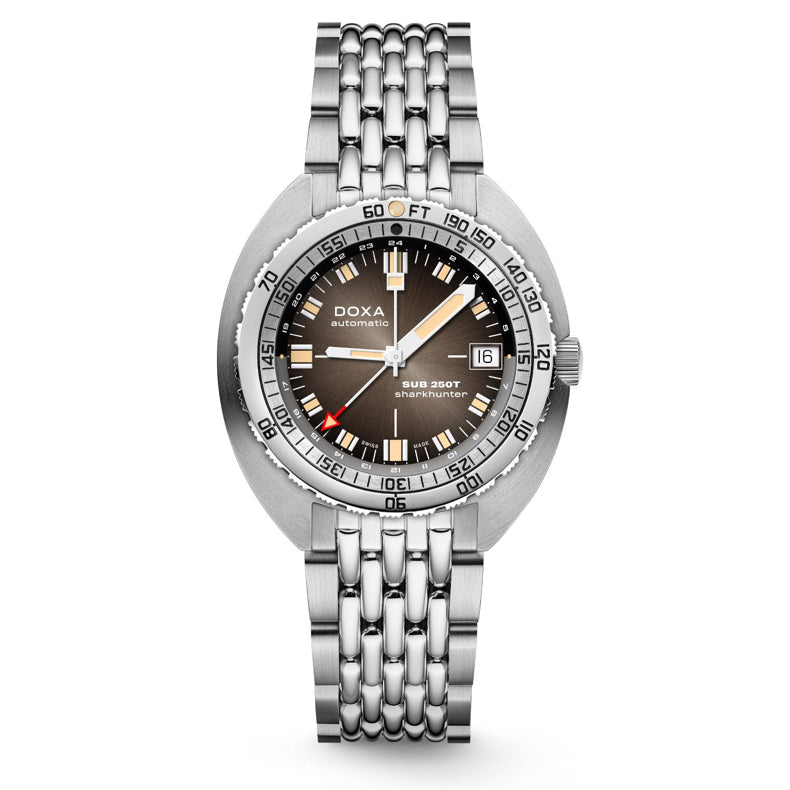 DOXA 855.10.101V.10 SUB 250T GMT Sharkhunter Vintage On Stainless Steel Bracelet
