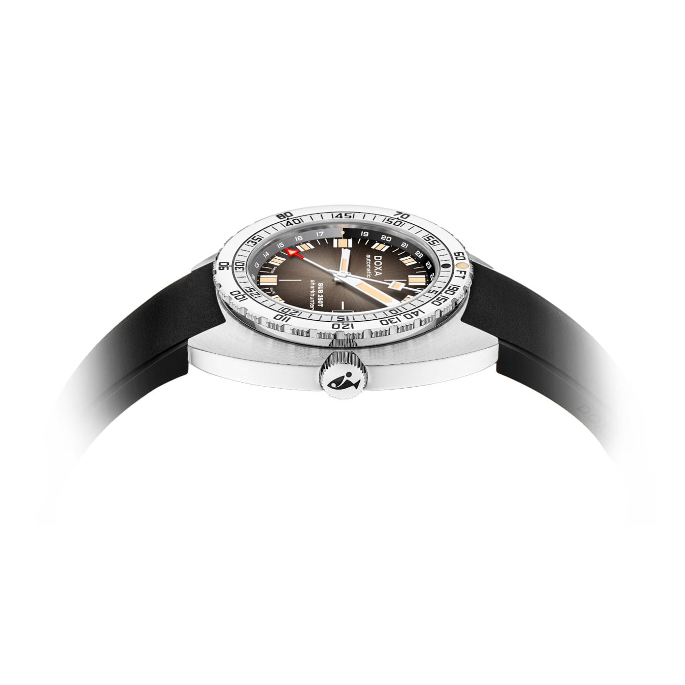 DOXA 855.10.101V.20 SUB 250T GMT Sharkhunter Vintage On Black Rubber Strap