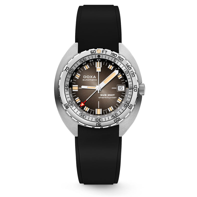 DOXA 855.10.101V.20 SUB 250T GMT Sharkhunter Vintage On Black Rubber Strap