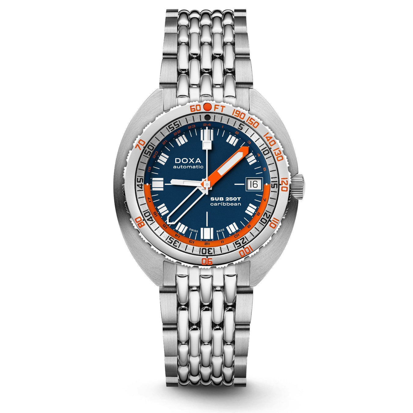 DOXA 855.10.201.10 SUB 250T GMT Caribbean On Stainless Steel Bracelet