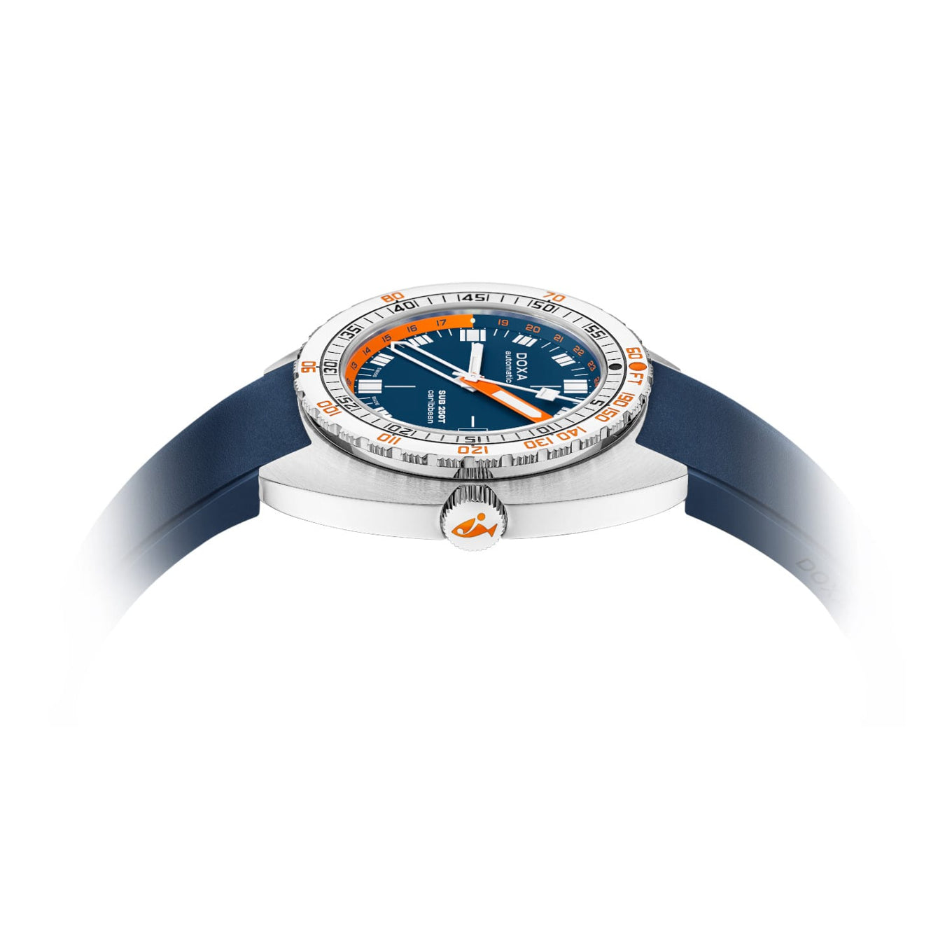 DOXA 855.10.201.32 SUB 250T GMT Caribbean On Blue Rubber Strap