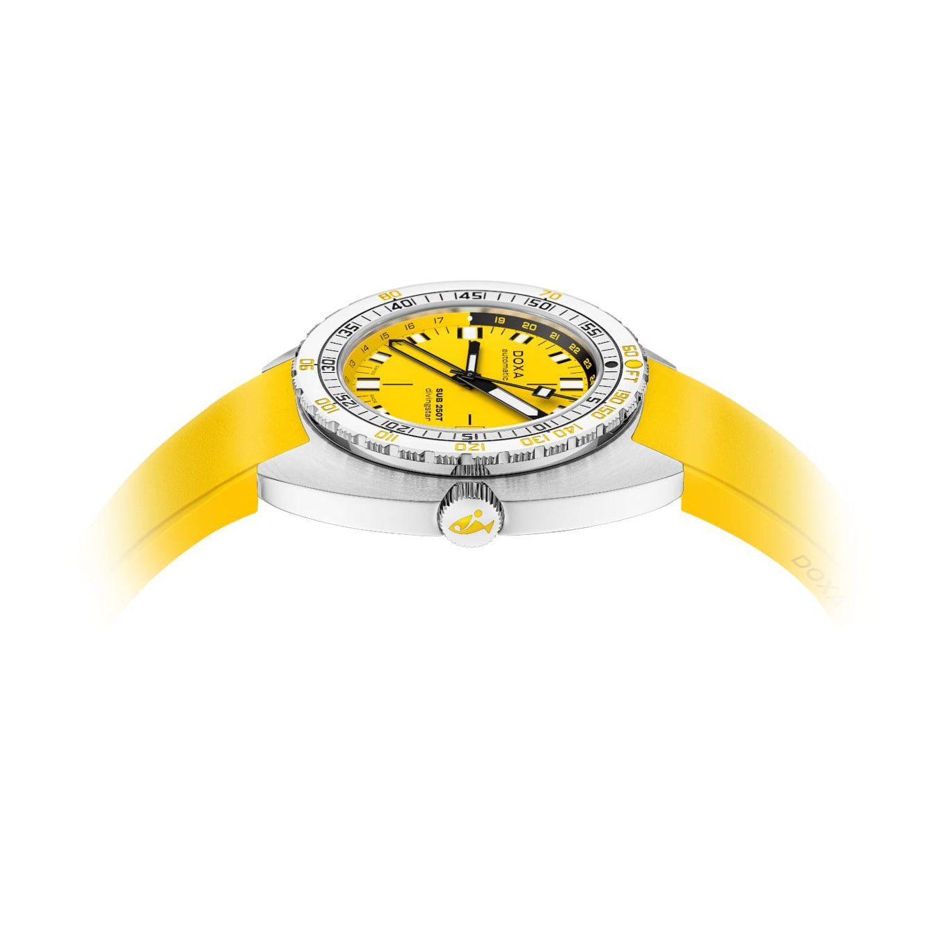 DOXA 855.10.361.31 SUB 250T GMT Divingstar On Yellow Rubber Strap
