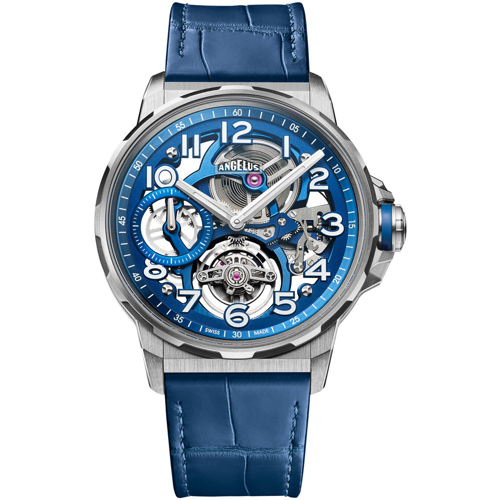 Angelus 0TSZF.U02A.C009A Flying Tourbillon Titanium Blue