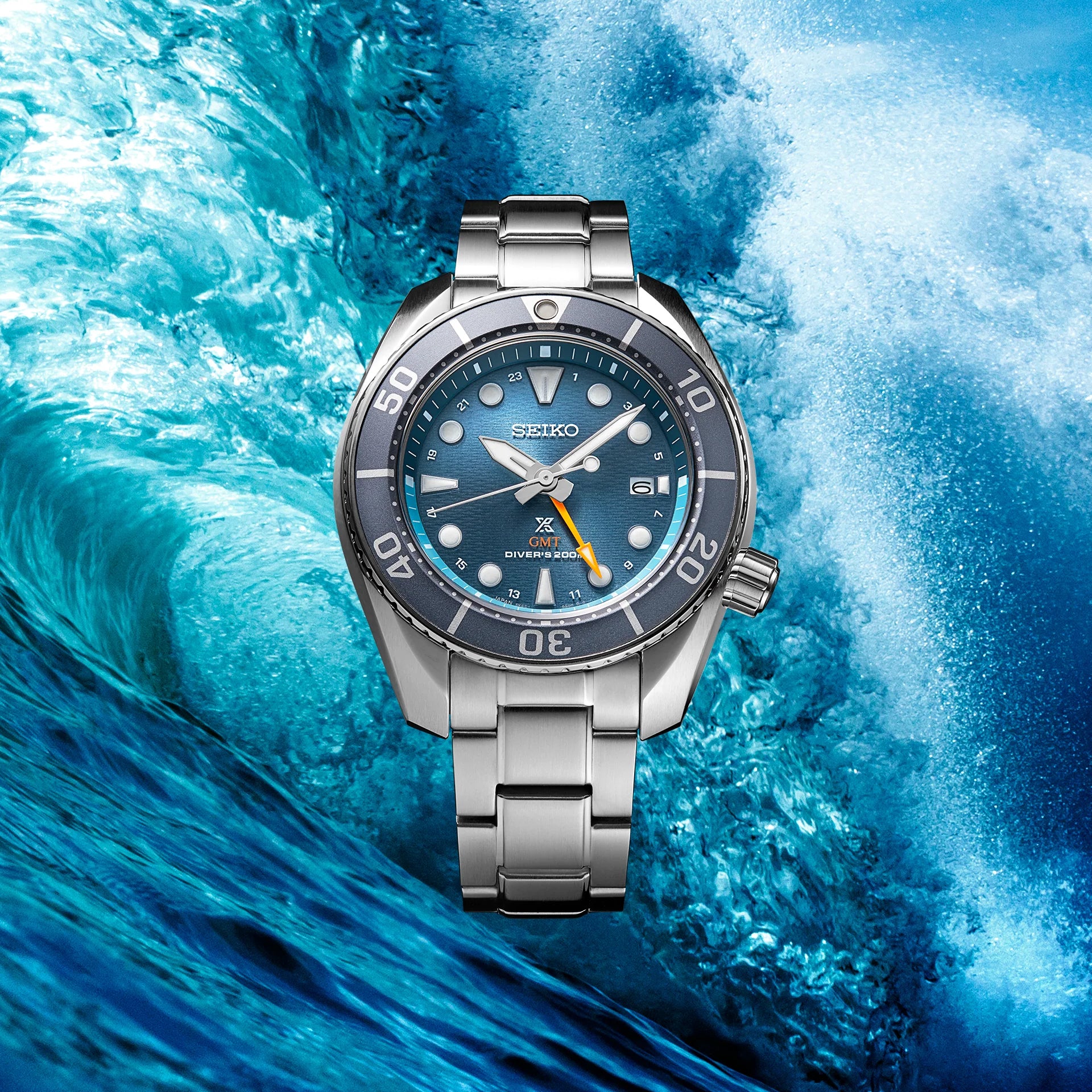 Seiko Prospex SFK001 Sea Sumo Solar GMT Blue