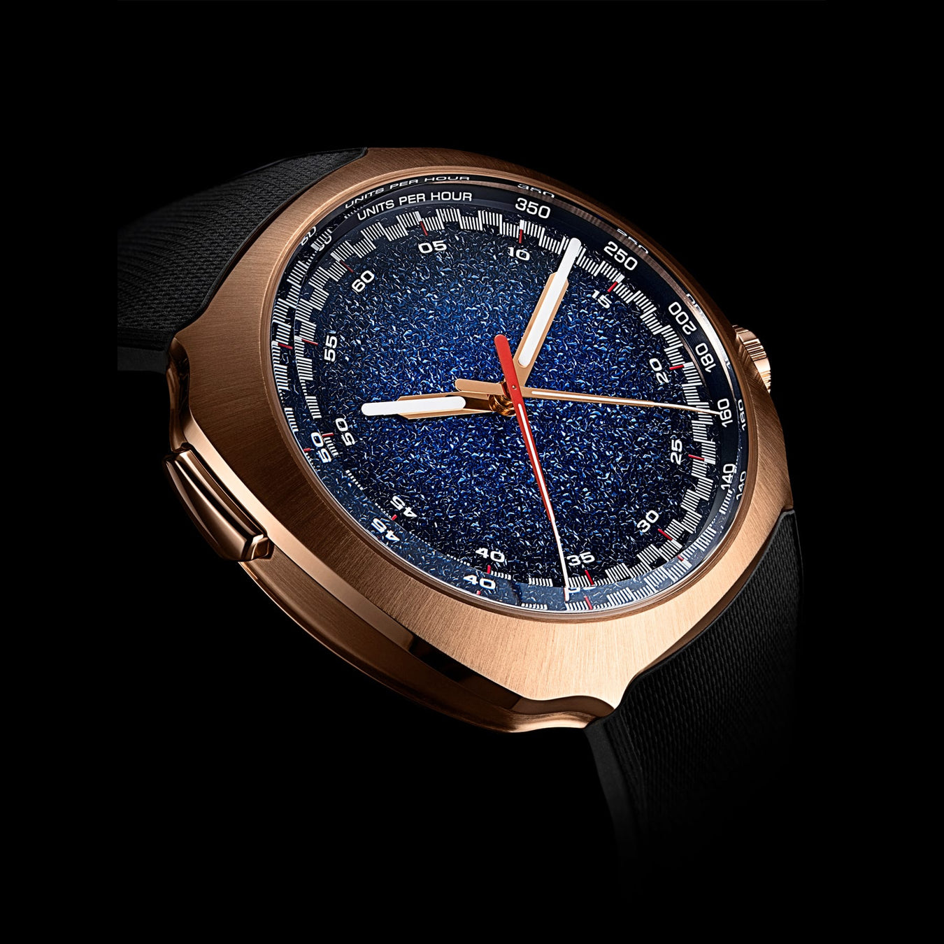 H. Moser & Cie. 6907-0402 Streamliner Flyback Chronograph Rose Gold Frosted Funky Blue Fumé