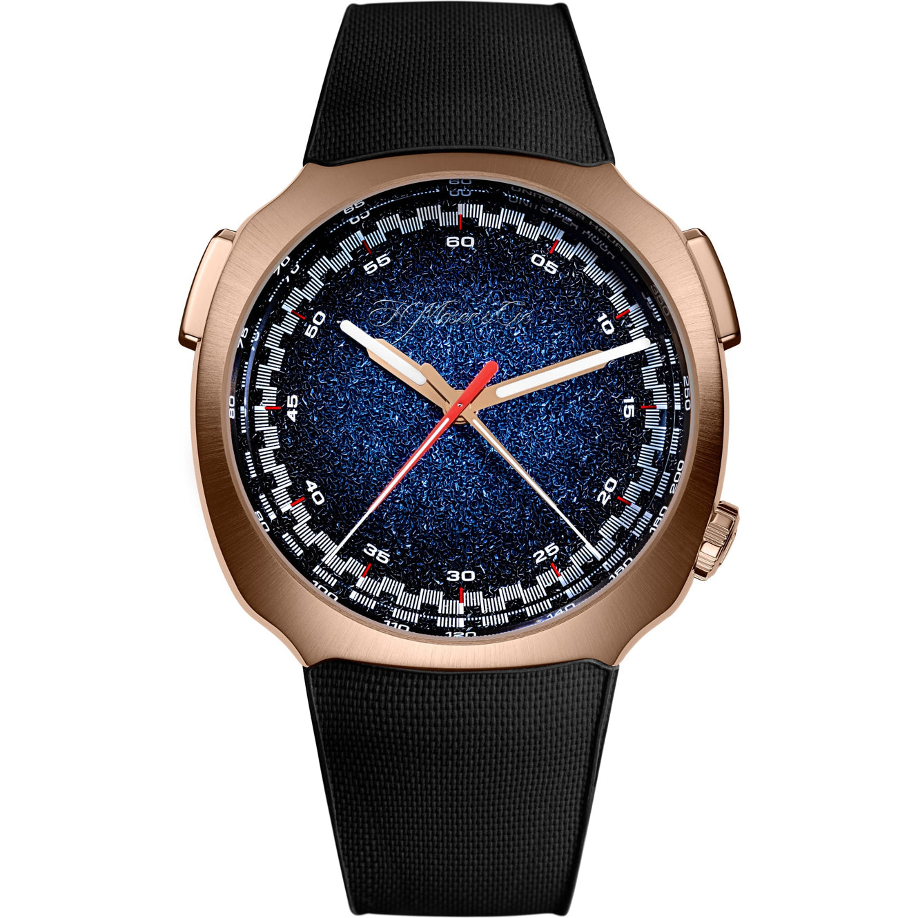 H. Moser & Cie. 6907-0402 Streamliner Flyback Chronograph Rose Gold Frosted Funky Blue Fumé