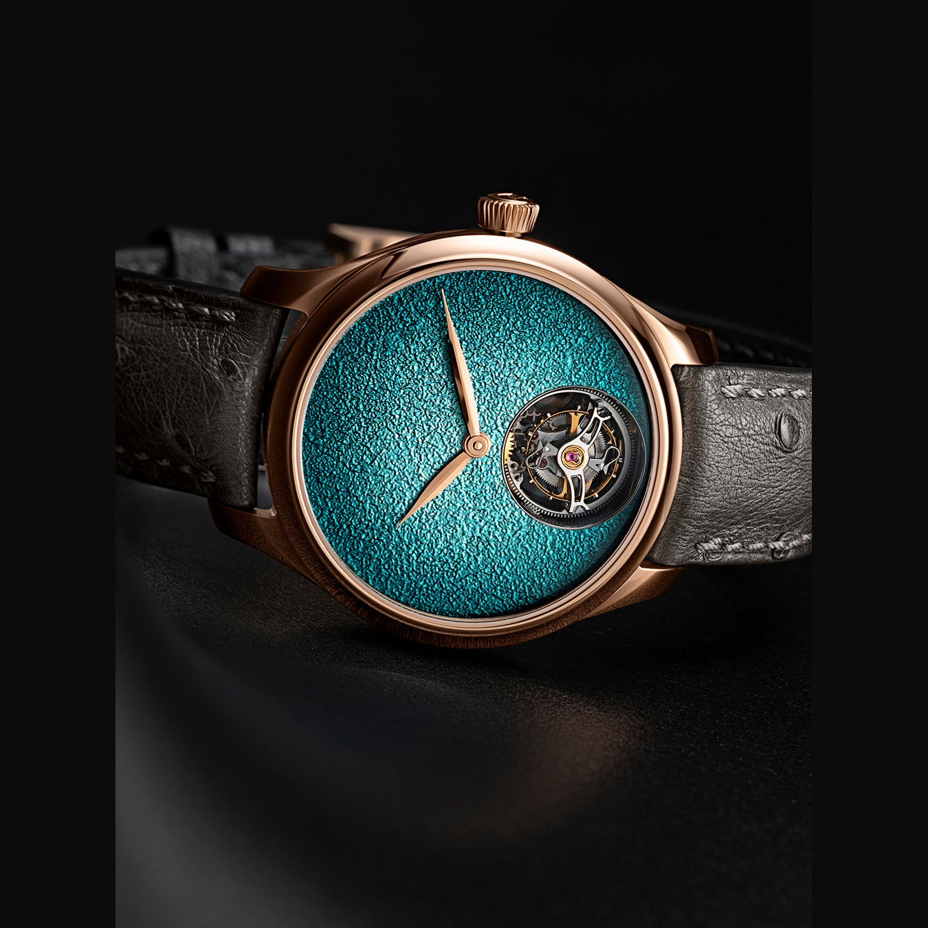 H. Moser & Cie. 1805-0400 Endeavour Tourbillon Rose Gold Turquoise Enamel