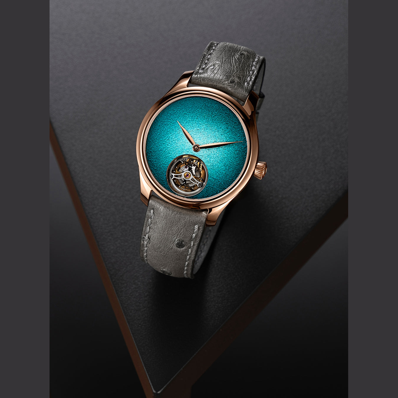 H. Moser & Cie. 1805-0400 Endeavour Tourbillon Rose Gold Turquoise Enamel