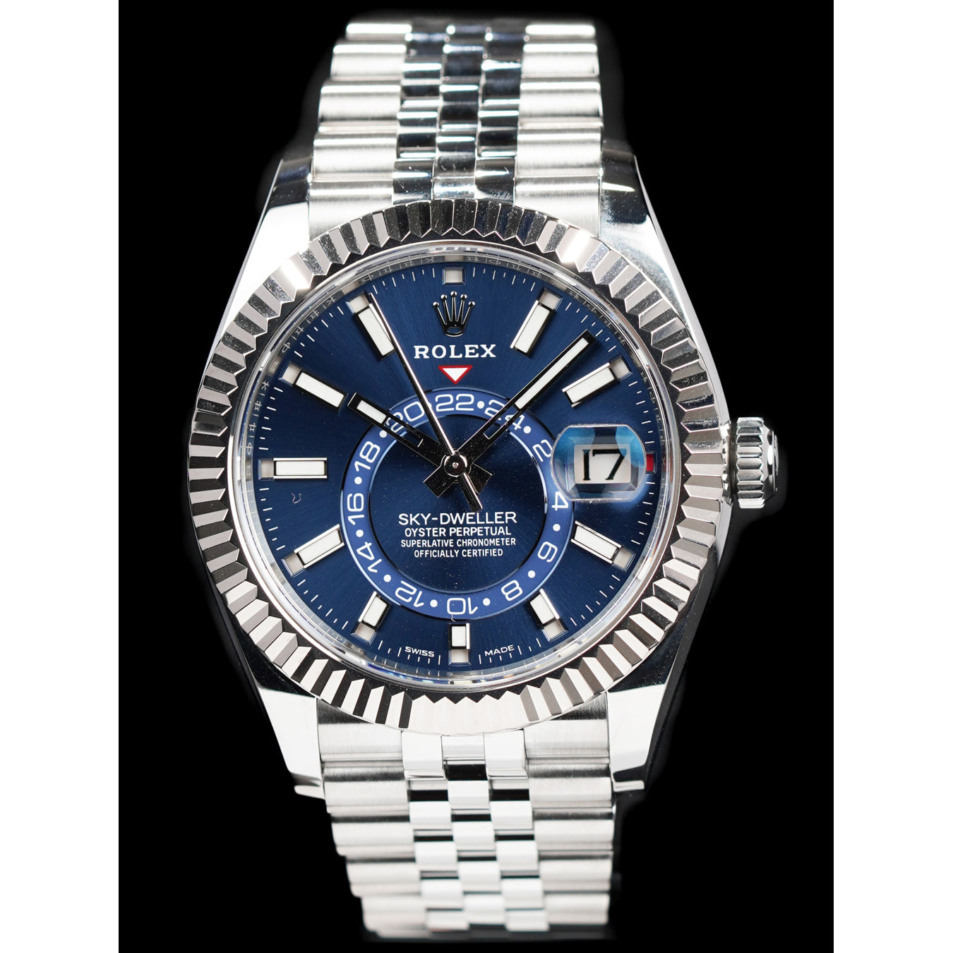Rolex Sky-Dweller Blue 42mm Stainless Jubilee Watch 336934