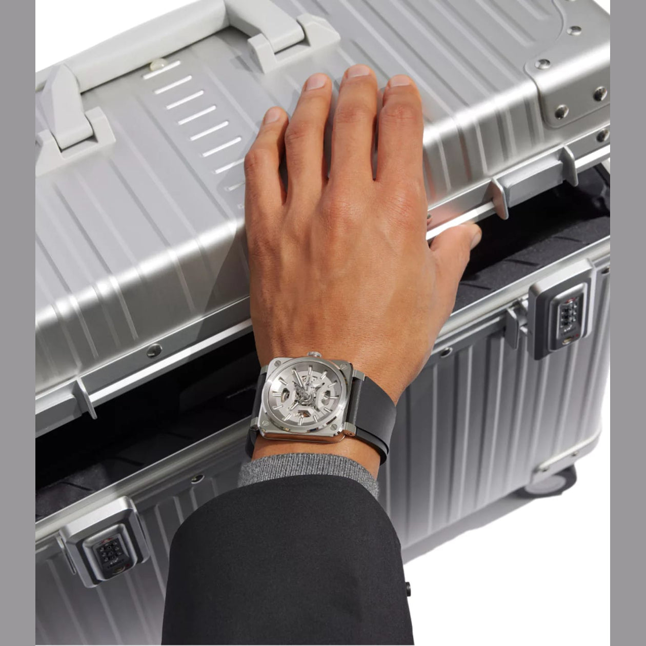 Bell & Ross BR03A-GR-SKST/SRB BR-03 Skeleton Grey Steel
